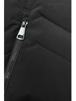 Černá dámská zimní bunda s kožešinovou podšívkou (LHD-23023) Černá dámská zimní bunda s kožešinovou podšívkou (LHD-23023)