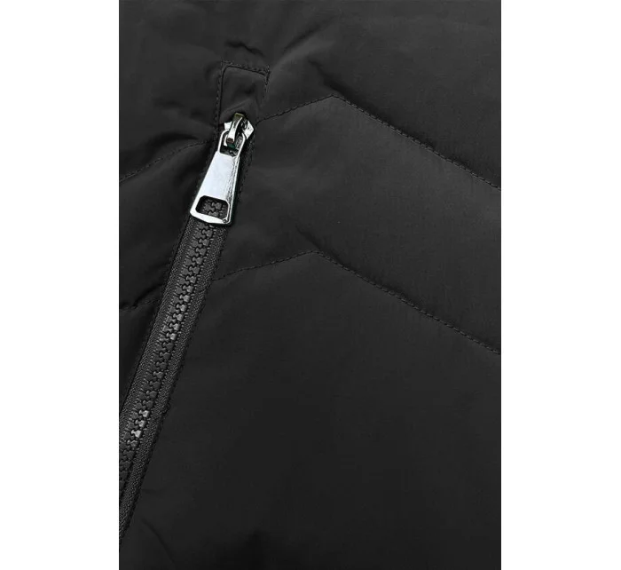 Černá dámská zimní bunda s kožešinovou podšívkou (LHD-23023) Černá dámská zimní bunda s kožešinovou podšívkou (LHD-23023)
