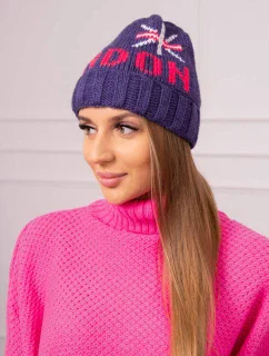 Dámská čepice London model 18752259 tmavě fialová - K-Fashion
