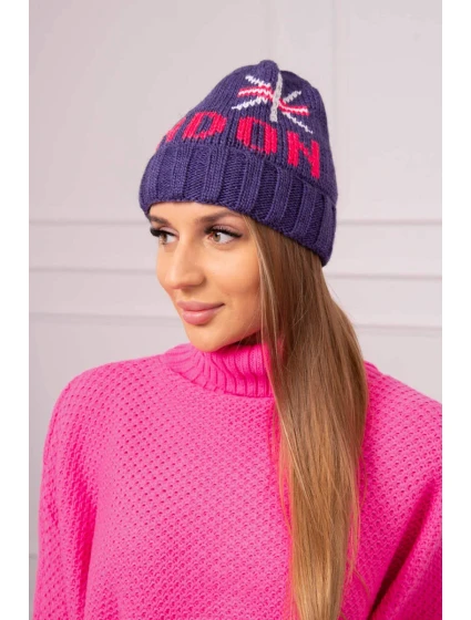 Dámská čepice London model 18752259 tmavě fialová - K-Fashion Dámská čepice London model 18752259 tmavě fialová - K-Fashion