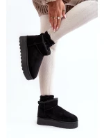 Ženy Sněhové Boty Na Platformě Oteplené Futerkem Černá Xamella