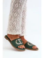 Dámské Ploché Žabky S Cekulemi S.Barski KV27-052 Zelené