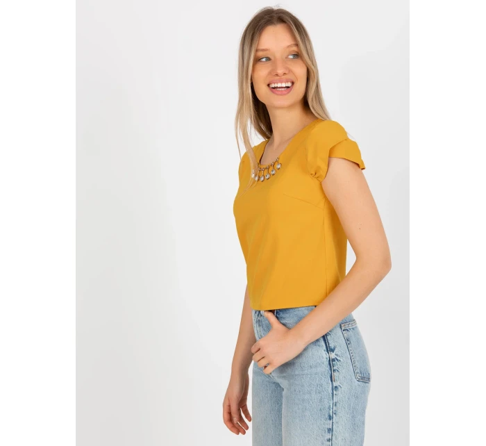 Dámská halenka LK BZ model 18309937 tmavě žlutá - FPrice