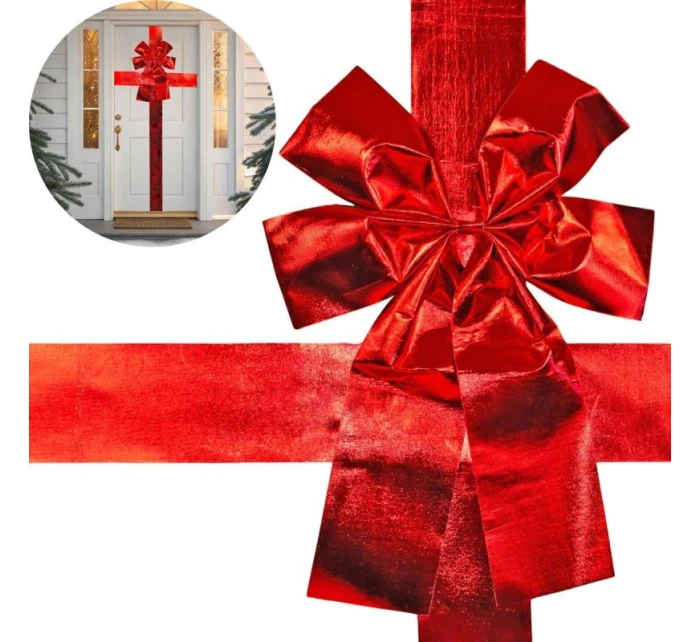 Závěs na dveře 33x42 cm červená stuha Závěs na dveře 33x42 cm červená stuha