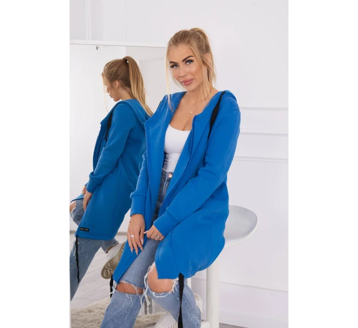 Chrpově modrá zateplená bunda s kapucí Chrpově modrá zateplená bunda s kapucí