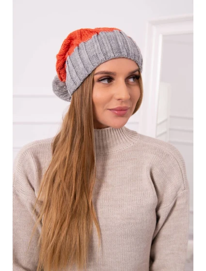 Milano fleecová čepice K203 červená+šedá