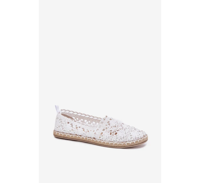 Dámské krajkové espadrilky bílé model 21701553 - Boto Dámské krajkové espadrilky bílé model 21701553 - Boto