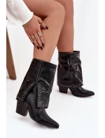 Kovbojky s  a zdobením zateplené Černé model 21747824 - Boto