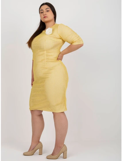 LK SK 506721 šaty.69 tmavě žlutá