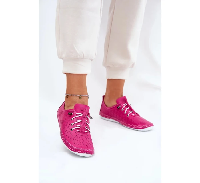 Dámské polobotky z přírodní kůže Artiker – růžové