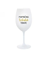 MAMINČINA TEKUTÁ TERAPIE - bílá  sklenice na víno 350 ml
