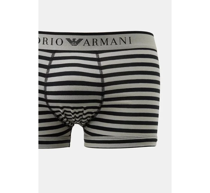 Pánské boxerky 2Pack 111210 4R542 černé/proužek - Emporio Armani