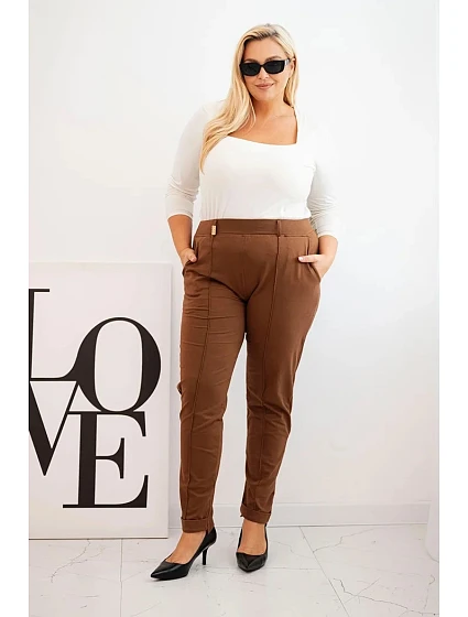 Dámské kalhoty hnědé model 22089632 - Kesi Dámské kalhoty hnědé model 22089632 - Kesi