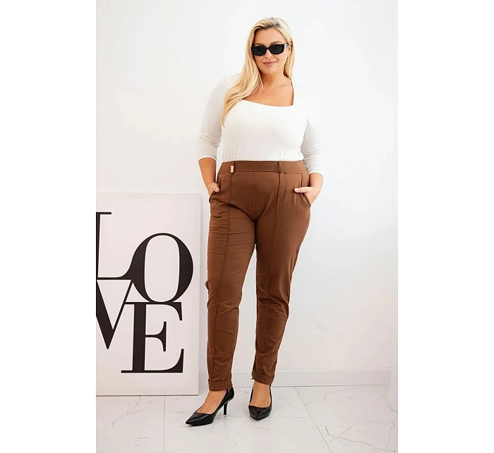 Dámské kalhoty 35011 hnědé - Zentex