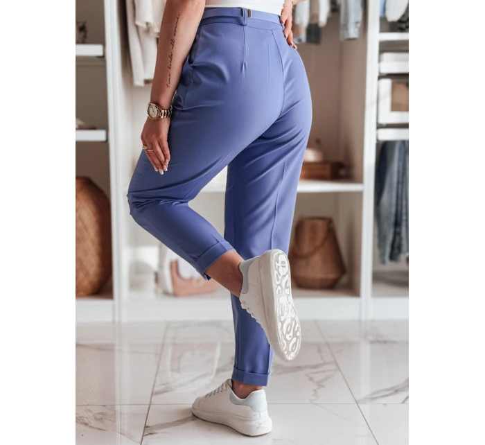 Ležérní dámské plisované kalhoty s páskem PLISSO modrá FashionStreet UY2517 Ležérní dámské plisované kalhoty s páskem PLISSO modrá FashionStreet UY2517