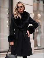 Płaszcz damski z odpinanym czarny model 22404894 - FashionStreet Płaszcz damski z odpinanym czarny model 22404894 - FashionStreet