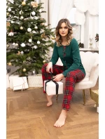 Italská móda Zorza long length sp. barva:zelená/potisk