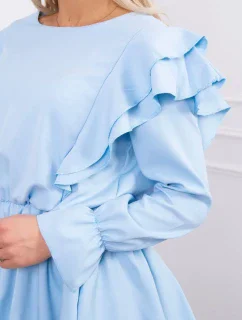 Šaty se model 18746256 volány modré - K-Fashion