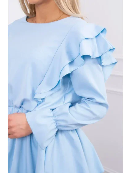 Šaty se svislými volány modré Šaty se svislými volány modré