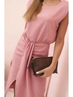 Dámská pruhovaná bavlněná šaty s V výstřihem a knoflíky tmavě mátová