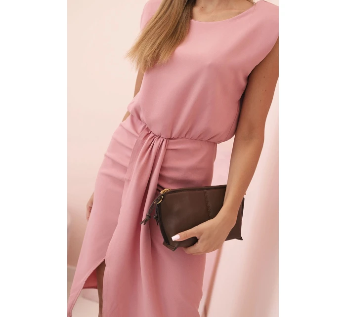 Dámská pruhovaná bavlněná šaty s V výstřihem a knoflíky tmavě mátová