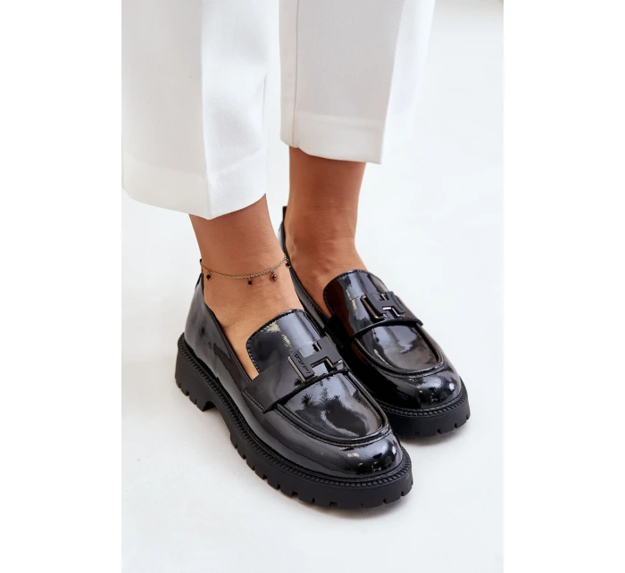 Lakované Dámské Mokasíny Vinceza 62187 Černé Lakované Dámské Mokasíny Vinceza 62187 Černé