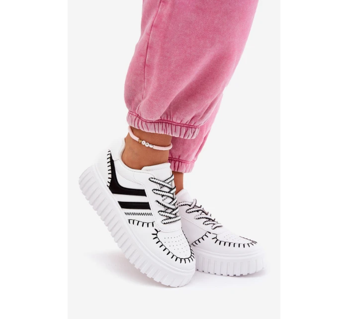 Dámské Tenisky Na Platformě Bílo-Černé Ofenale Dámské Tenisky Na Platformě Bílo-Černé Ofenale