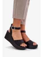 Dámské Sandály Na Klínu Černé model 21696121 - Boto Dámské Sandály Na Klínu Černé model 21696121 - Boto