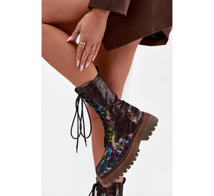 Dámské kožené workery model 21725135 Multikolor - Maciejka