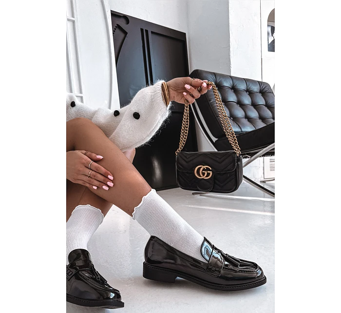 Lakované dámské mokasiny s třásněmi Černé Galera Lakované dámské mokasiny s třásněmi Černé Galera