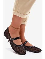 model 22130379 baleríny s páskem Černé Gaia - Boto
