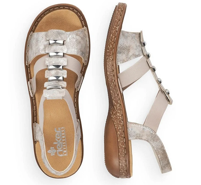 Dámské pohodlné nazouvací sandály model 22050522 - Rieker Dámské pohodlné nazouvací sandály model 22050522 - Rieker