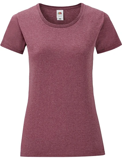 Fruit of the Loom Lady-Fit Iconic 150 T Dámské tričko 16.1432 heather burgundy Fruit of the Loom Lady-Fit Iconic 150 T Dámské tričko 16.1432 heather burgundy