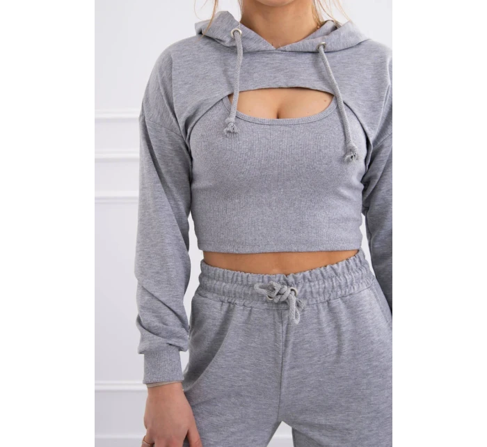 3dílná bavlněná souprava šedá