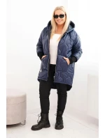 Dámská bunda Plus Size prošívaná s kapucí model 21468722 - K-Fashion
