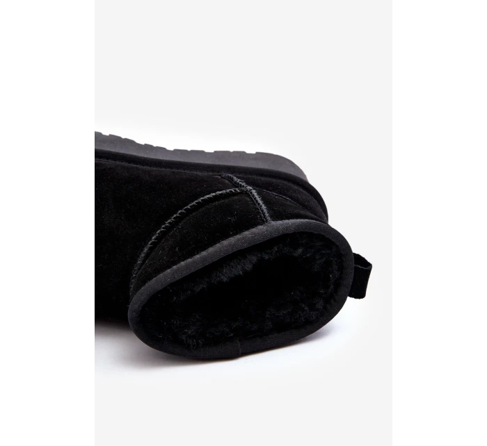 Módní semišové nízké sněhule Černá Nucca Módní semišové nízké sněhule Černá Nucca
