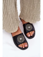 Dámské Pantofle Na Plochém Podpatku S Ozdobou model 21696758 Černé - S.Barski