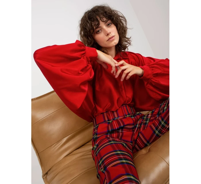 Košile DHJ KS model 21485641 tmavě červená - FPrice Košile DHJ KS model 21485641 tmavě červená - FPrice