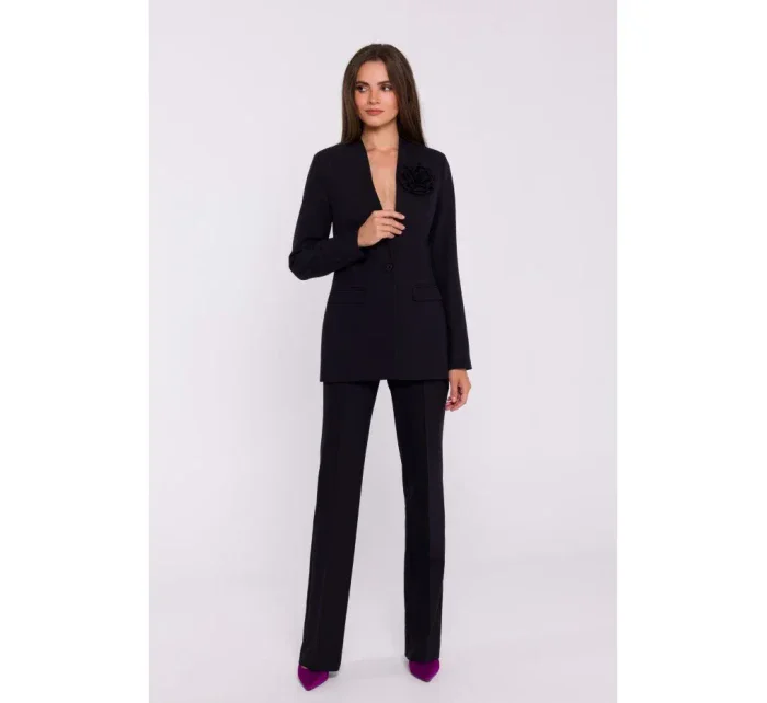 model 20502936 Květinové sako černé - STYLOVE model 20502936 Květinové sako černé - STYLOVE
