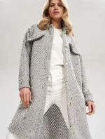 Dámský kabát M808 šedý - Figl