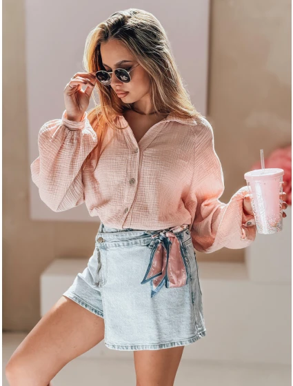 Dámská džínová sukně-šortky GOOD VIBE modrá FashionStreet SY0464 Dámská džínová sukně-šortky GOOD VIBE modrá FashionStreet SY0464