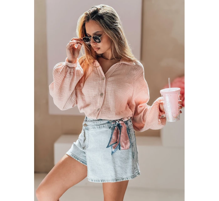 Dámská džínová sukně-šortky GOOD VIBE modrá FashionStreet SY0464 Dámská džínová sukně-šortky GOOD VIBE modrá FashionStreet SY0464