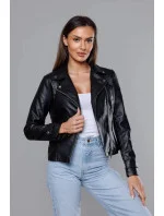 Černá dámská bunda s klopami model 18140992 - J.STYLE
