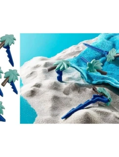 KOLÍČKY KLIPY DRŽÁKY PLÁŽOVÝCH RUČNÍKŮ DEKA 4 KS MODRÉ PALMY