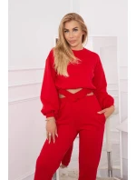 Zateplená souprava s krátkou mikinou červená Zateplená souprava s krátkou mikinou červená