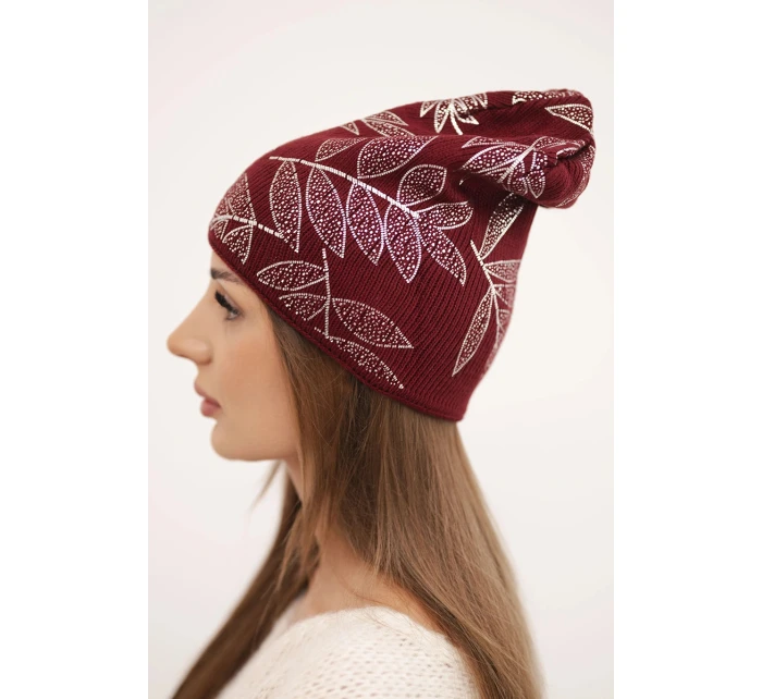 Dámská zimní čepice z vlny s dvojitým ohrnovacím lemem K426 oranžová