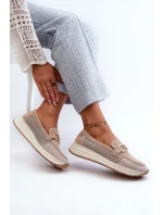 Dámské semišové mokasíny D&A model 21660237 Beige - S.Barski