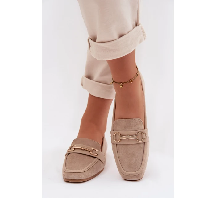 Dámské loafersy Mokasyny s ozdobou Béžové Palerina