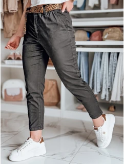 Dámské kalhoty s páskem černé model 21987165 - Dstreet