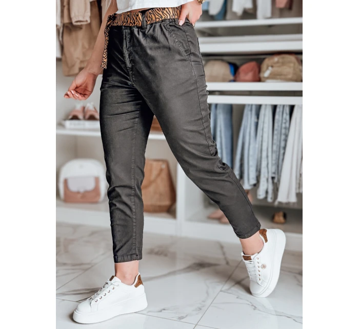 Dámské kalhoty s páskem černé model 21987165 - Dstreet